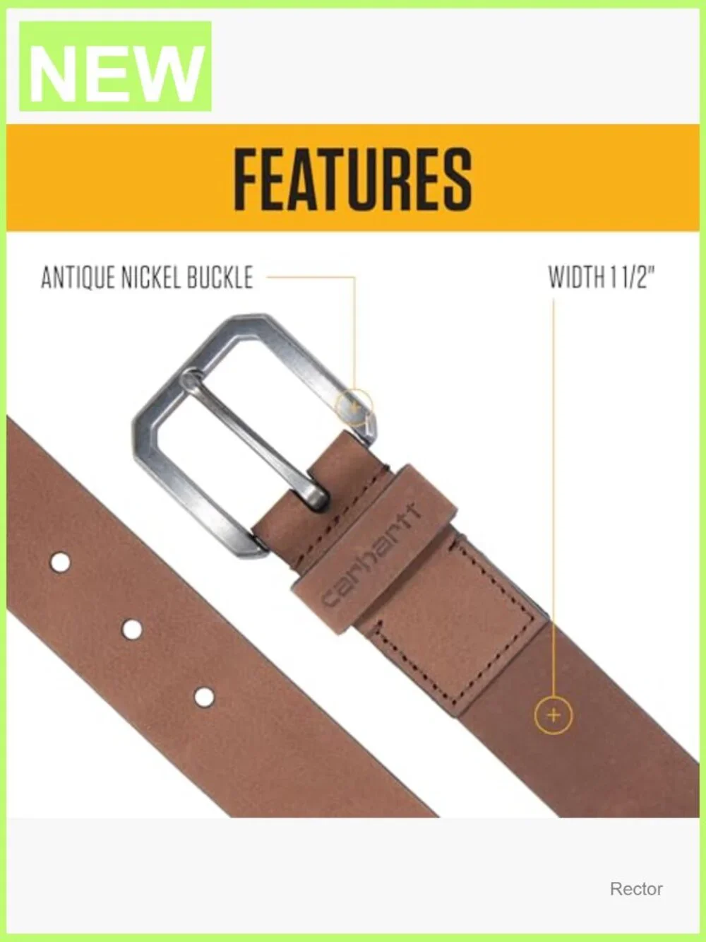 Full Grain Leather Belt with Harness Buckle 1.5